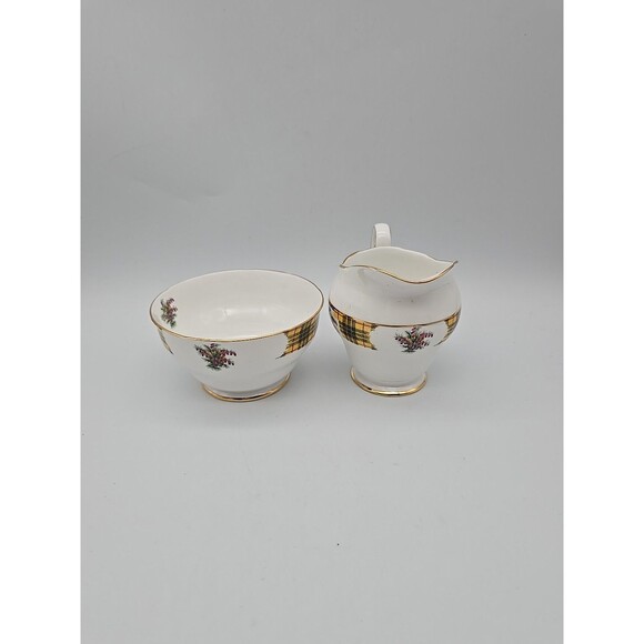 Royal Standard Bonnie Scotland Clan Macleod Creamer & Open Sugar Bowl Set - Picture 4 of 10